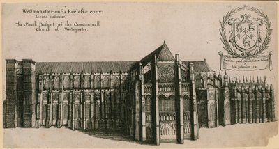 Westminsterin konventuaalisen kirkon etelänäkymä Lontoossa tekijältä Wenceslaus Hollar