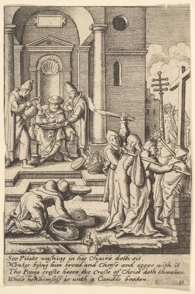 Käsien pesu, 1625-77 tekijältä Wenceslaus Hollar