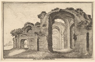 Diocletianuksen Thermaru Ruina Diocletianuksen kylpylä, 1651 tekijältä Wenceslaus Hollar