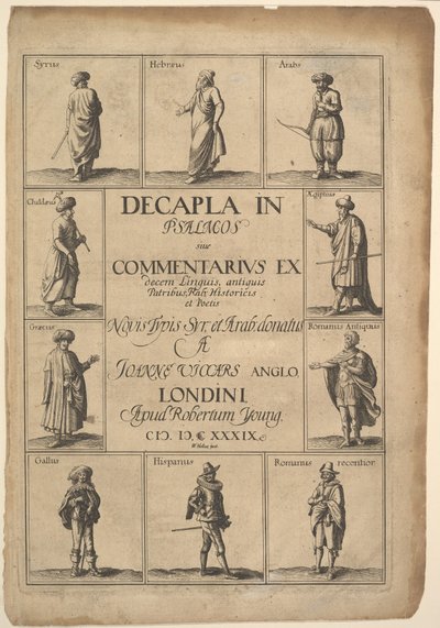 Nimilehti: Decapla Psalmosissa, 1639. tekijältä Wenceslaus Hollar