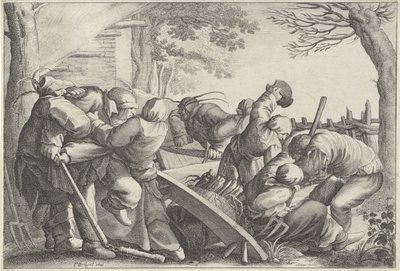 Taistelevat maanviljelijät tekijältä Wenceslaus Hollar
