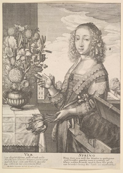 Ver - Kevät Kolmen neljäsosan pituiset vuodenajat, 1641. tekijältä Wenceslaus Hollar