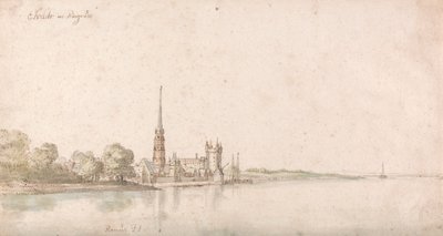 Näkymä Eltvilleen Reinillä tekijältä Wenceslaus Hollar
