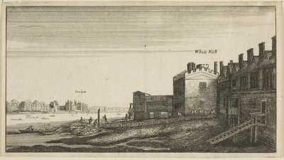 Näkymä Lambethin palatsille Whitehall Stairsin joelta tekijältä Wenceslaus Hollar