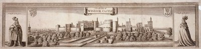 Näkymä Windsorin linnan eteläpuolelle, Berkshire, c1660 tekijältä Wenceslaus Hollar