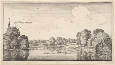 Näkymät maaseudulle lähellä Alburya, Surrey, 1645. tekijältä Wenceslaus Hollar