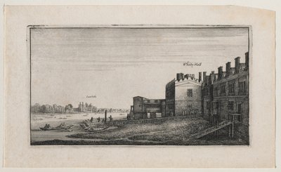 Whitehall joelta, jossa Lambeth kaukana. tekijältä Wenceslaus Hollar
