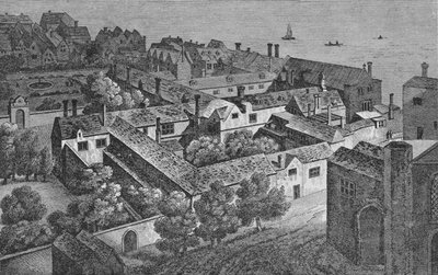 Winchester House, Southwark, noin 1649, St. Savioursin tornista, c1812, 1912 tekijältä Wenceslaus Hollar