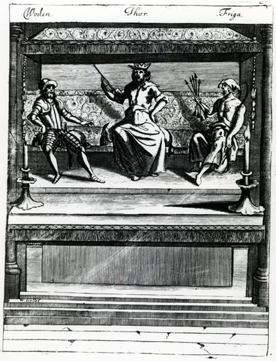 Woden, Thor ja Friga tekijältä Wenceslaus Hollar