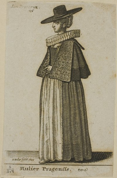 Nainen Prahasta tekijältä Wenceslaus Hollar