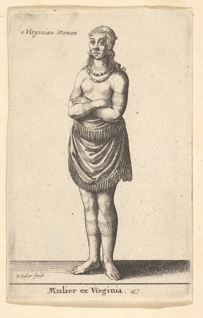 Nainen Virginiasta, n. 1643. tekijältä Wenceslaus Hollar