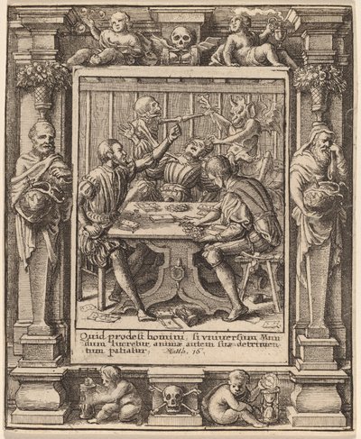 Pelimiehet tekijältä Wenceslaus Hollar after Hans Holbein the Younger after Abraham van Diepenbeeck