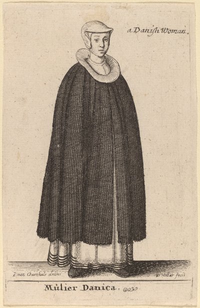 Tanskalainen nainen tekijältä Wenceslaus Hollar after Hendrik J. van Craenhals