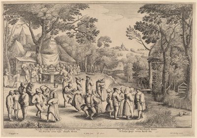 Maalaismainen häätanssi tekijältä Wenceslaus Hollar after Jan Brueghel the Elder
