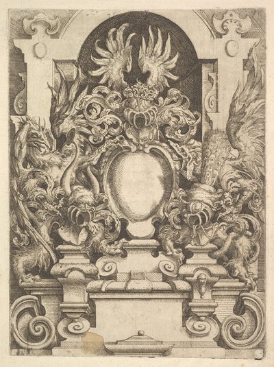 Design for a cartouche, lautanen Dietterlin