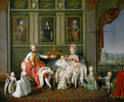 Leopold I, Toscanan suurherttua vaimonsa Maria Luisan ja heidän lastensa kanssa, 1773 tekijältä Werlin
