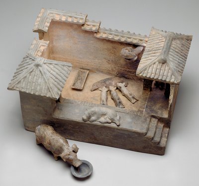 Sikalauvan hautausmalli (keramiikka) tekijältä Western Han Dynasty Chinese School