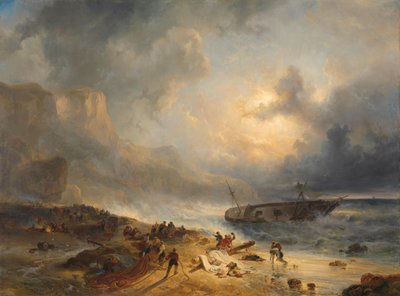 Haaksirikko Rocky Coastissa Haaksirikko kiviisellä rannikolla tekijältä Wijnand Nuijen