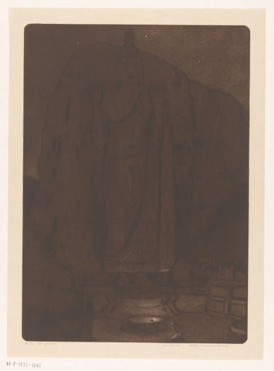 Beeld van de boeddha Avukana Kekirawassa Sri Lankassa Het gebed (alkuperäinen nimi) tekijältä Wijnand Otto Jan Nieuwenkamp (signed by artist)