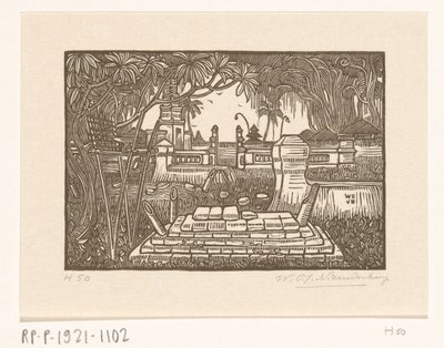 Hautausmaa Singarajassa Balilla Hautausmaa Balilla tekijältä Wijnand Otto Jan Nieuwenkamp (signed by artist)