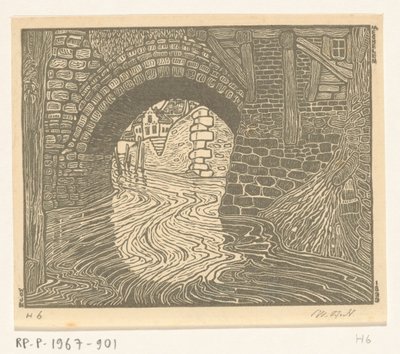 Bridge in Mechelen (alkuperäinen nimi) tekijältä Wijnand Otto Jan Nieuwenkamp (signed by artist)