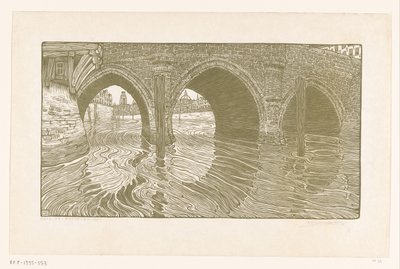 Bridge in Mechelen (alkuperäinen nimi) tekijältä Wijnand Otto Jan Nieuwenkamp (signed by artist)