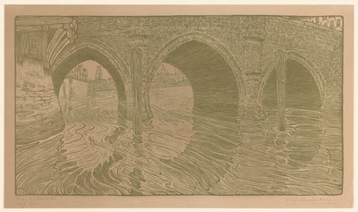 Bridge in Mechelen (alkuperäinen nimi) tekijältä Wijnand Otto Jan Nieuwenkamp (signed by artist)