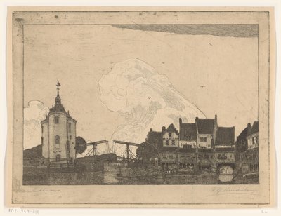 Acabat Harbour in Enkhuizen (títol original). tekijältä Wijnand Otto Jan Nieuwenkamp (signed by artist)