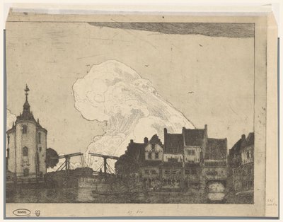 Enkhuizenin satama (alkuperäinen nimi) tekijältä Wijnand Otto Jan Nieuwenkamp (signed by artist)