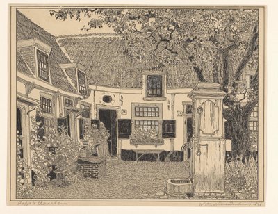 Hofje van Loo Haarlemissa tekijältä Wijnand Otto Jan Nieuwenkamp (signed by artist)