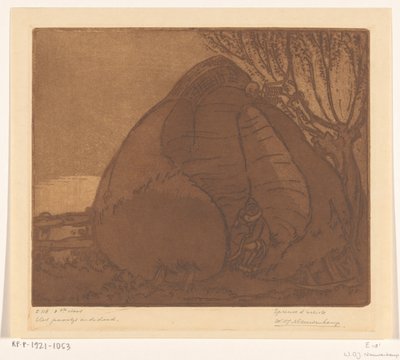 Kuoleman vakoilee mies ja nainen The Couple and Death (alkuperäinen nimi) tekijältä Wijnand Otto Jan Nieuwenkamp (signed by artist)