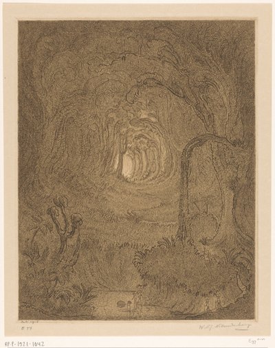 Viidakko Javalla Viidakossa (alkuperäinen nimi) tekijältä Wijnand Otto Jan Nieuwenkamp (signed by artist)