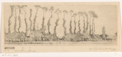 Puurivi talojen takana Haarlemmermeerissä Haarlemmermeerissä (alkuperäinen nimi) tekijältä Wijnand Otto Jan Nieuwenkamp (signed by artist)