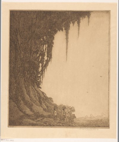 Kaksi naista hedelmäkulholla päässään Balilla The Fruit Bearer (alkuperäinen nimi) tekijältä Wijnand Otto Jan Nieuwenkamp (signed by artist)