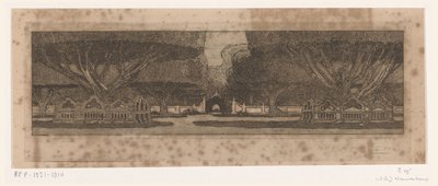 Waringin-puut sulttaanin palatsin puutarhassa Jogyakartassa Sulttaanin palatsissa (alkuperäinen nimi) tekijältä Wijnand Otto Jan Nieuwenkamp (signed by artist)