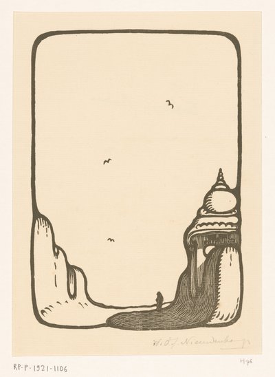 Tie kohti temppelin porttia Maduraissa Temple Gate Madura (alkuperäinen nimi) tekijältä Wijnand Otto Jan Nieuwenkamp (signed by artist)