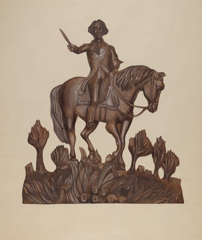 George Washington hevosen selässä, n. 1938. tekijältä Wilbur M Rice