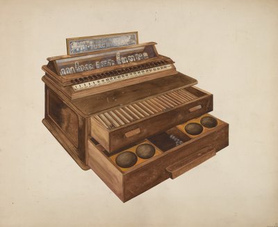 Puinen kassakone, c. 1942. tekijältä Wilbur M Rice