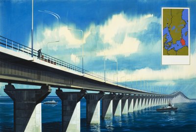 Kalmar Soundin ylittävä silta tekijältä Wilf (20th century) Hardy