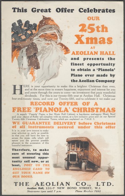 Aeolian Company Pianolas, 1920-luku tekijältä Wilfred Fryer
