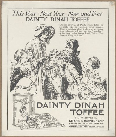 Tyylikäs Dinah Toffee, n. 1920 tekijältä Wilfred Fryer