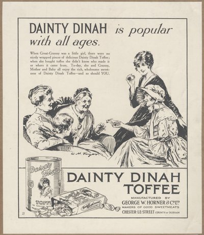 Tyylikäs Dinah Toffee, n. 1920 tekijältä Wilfred Fryer