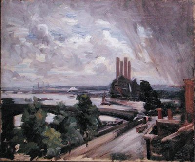 Battersea Bridge de Cheyne Walk, Chelsea (oli sobre tela) finlandès tekijältä Wilfred Gabriel de Glehn