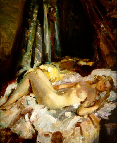 Nude (öljy kankaalle) tekijältä Wilfred Gabriel de Glehn