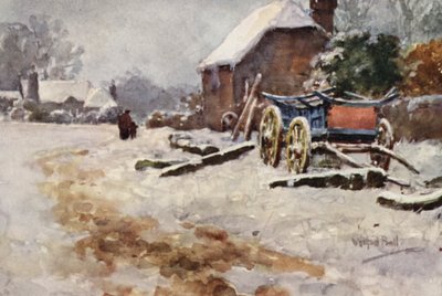 Talvimaisema (värilitografia) tekijältä Wilfrid Williams Ball