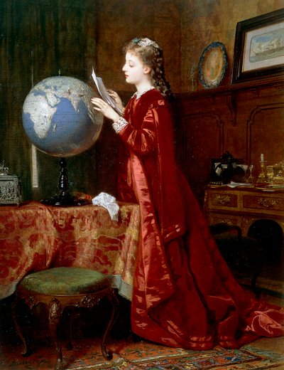 Kaukaisia paikkoja, kirjoittanut Wilhelm Amberg (1822-1899), öljy kankaalle, 84x63 cm, Saksa tekijältä Wilhelm Amberg