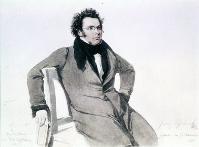 Franz Schubert (1797 - 1828), August Reiderin akvarelli tekijältä Wilhelm August Rieder