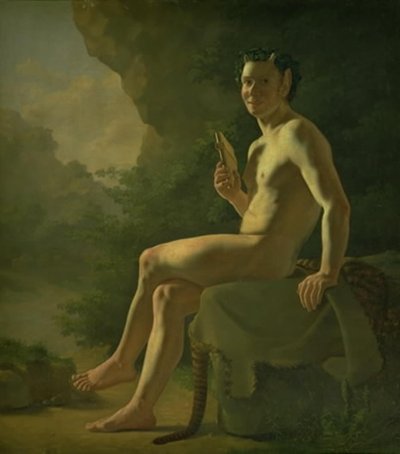 Nuori Pan luolassa. Malli figuuri tekijältä Wilhelm Bendz