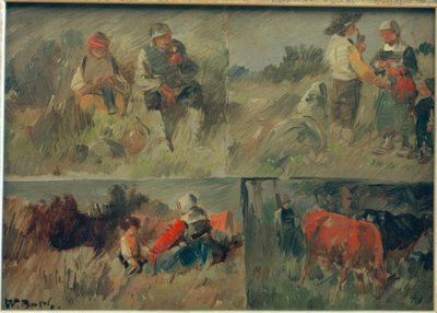 Sammelkuva: vier ländliche Szenen tekijältä Wilhelm Busch