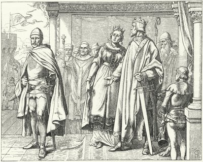 Ernest II, Schwabenin herttua, ennen Saksan kuningasta Konrad II:ta kapinoituaan häntä vastaan tekijältä Wilhelm Camphausen